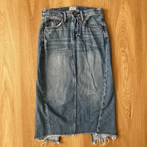 Polo by Ralph Lauren Blue Denim Midi Skirt - Picture 4 of 5